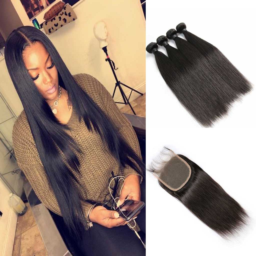 Brazilian-virgin-hair-straight-4-bundles-deal-human-hair-weaves-with-4x4-swiss-lace-closure