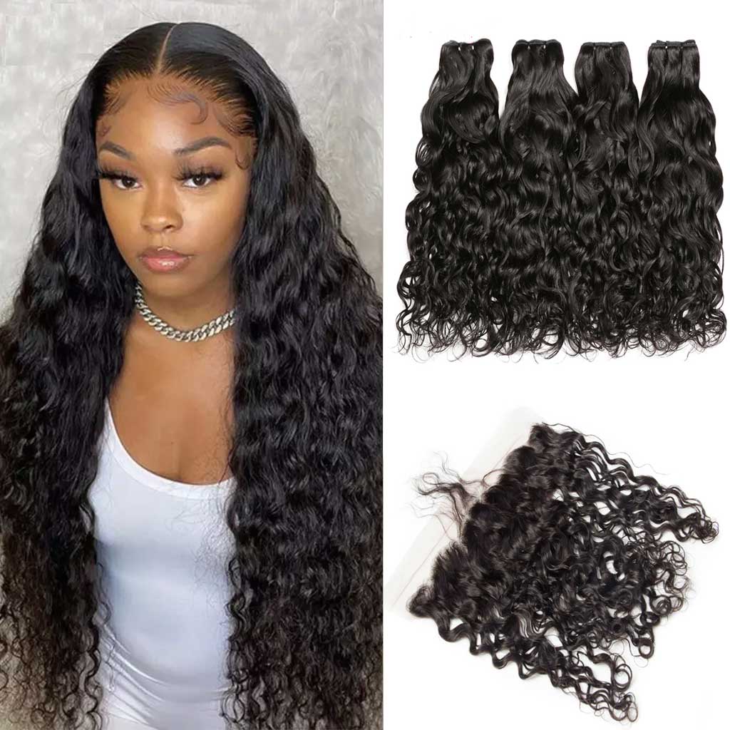 water-wave-4-bundles-with-lace-frontal-deal-wet-and-wavy-hair-unprocessed-human-hair